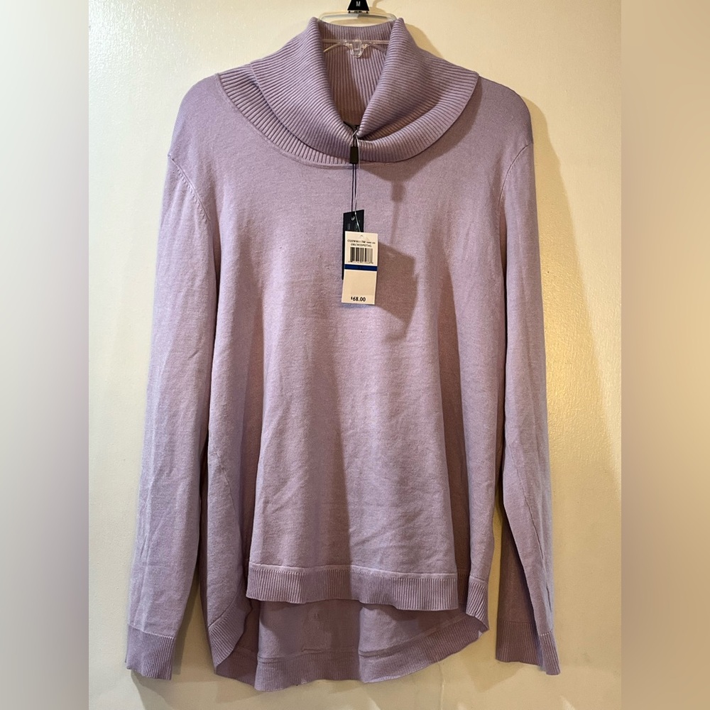 Cable & Gauge Light Purple Cowlneck Sweater Womens Sz XL NWT